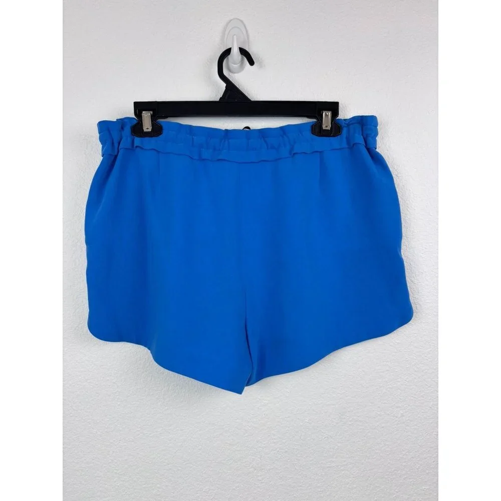 Rag and Bone women's medium royal blue Ivette‎ drawstring paper bag shorts